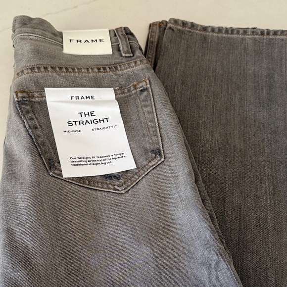 NWT Frame Denim Men's Charcoal Straight Jeans, Size 29 - Picture 6 of 9